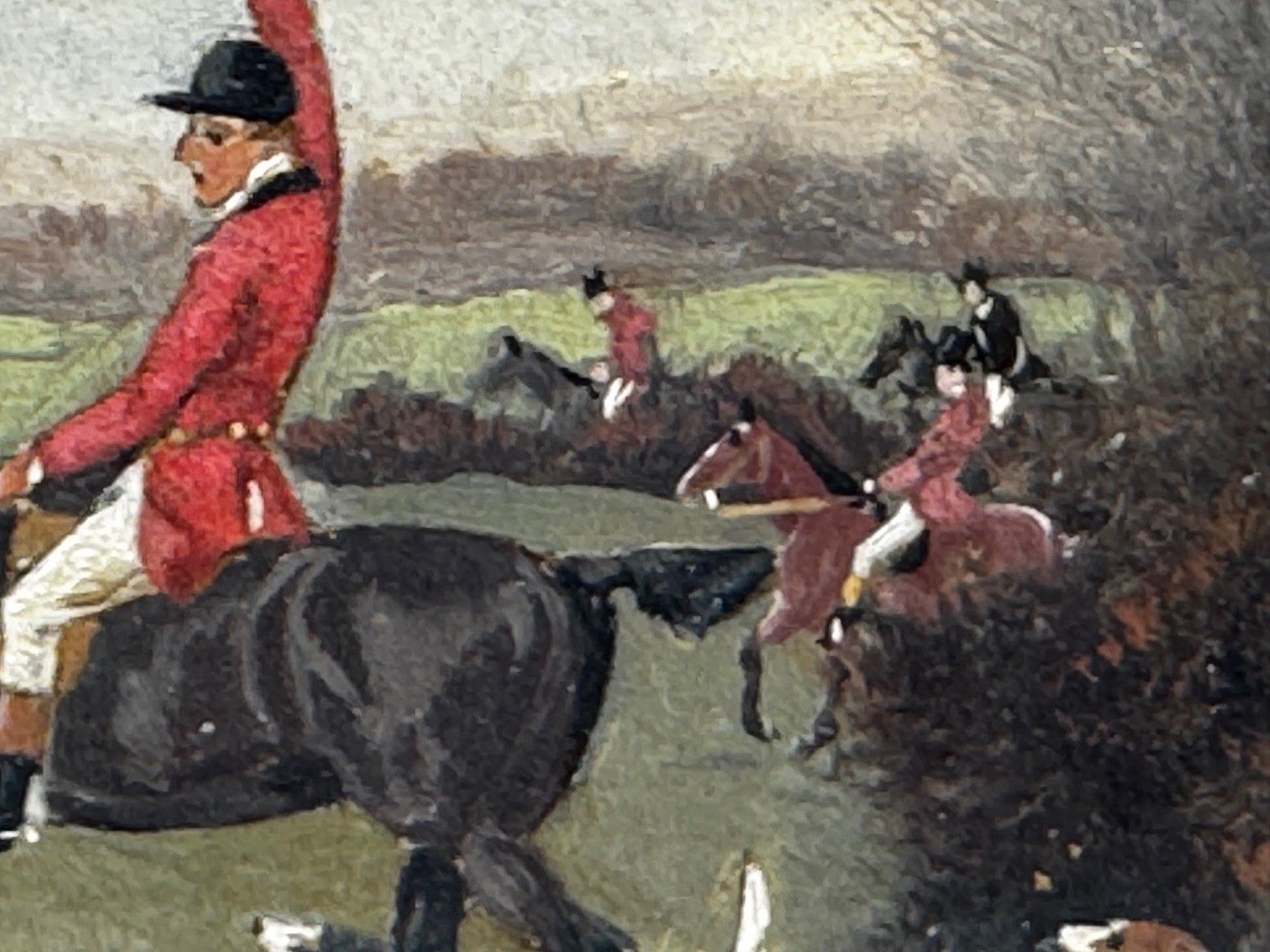 Victorian Oil Painting View Halloo (The Berkeley Hunt) C1880 By Charles Faulkner photo vinterior