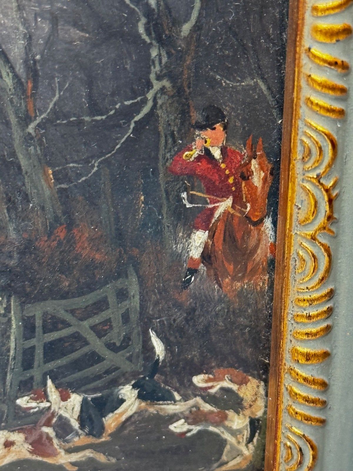 4000.0 Victorian Oil Painting View Halloo (The Berkeley Hunt) C1880 By Charles Faulkner photo