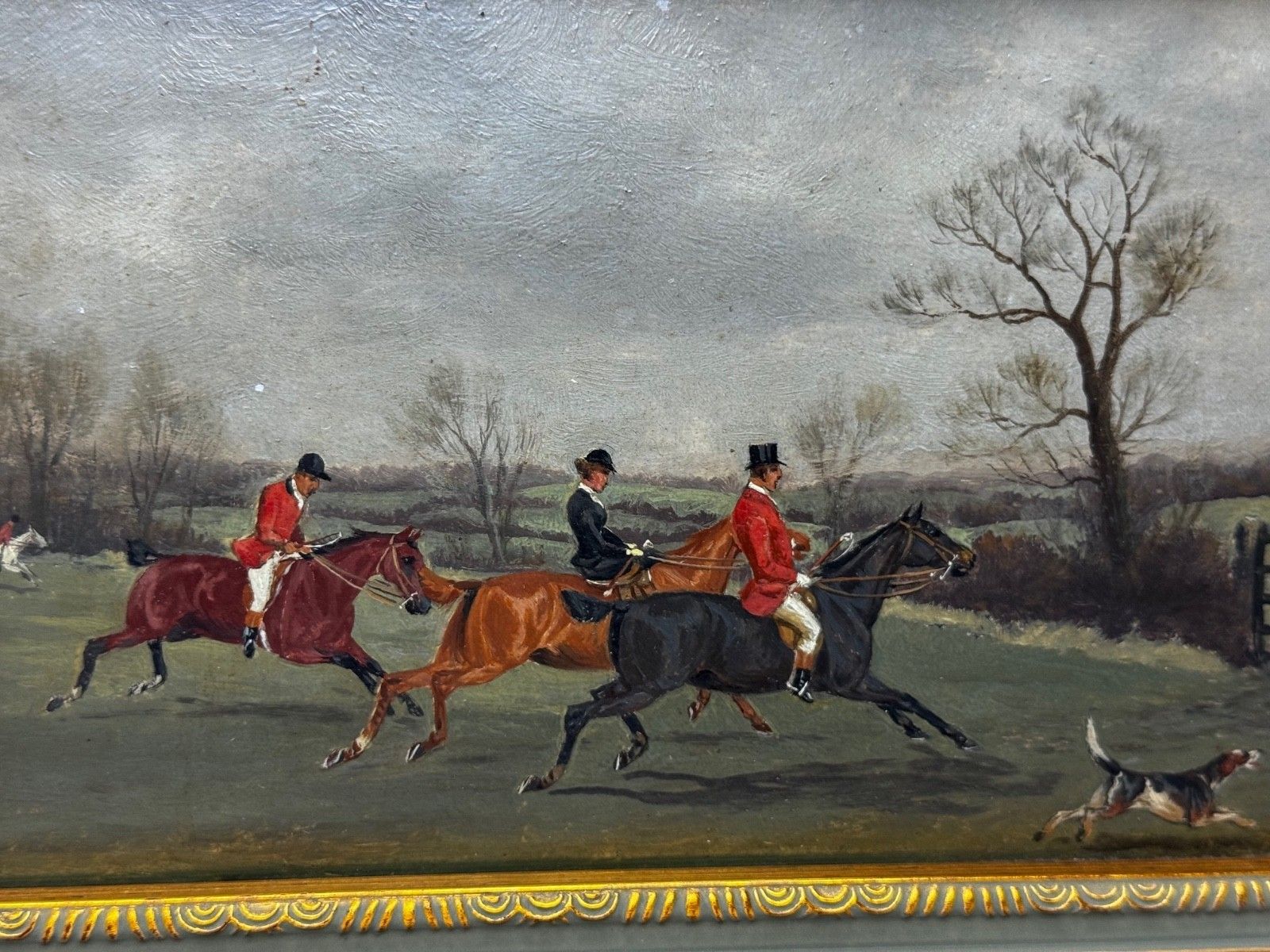 Victorian Oil Painting C1880 Full Cry (The Berkeley Hunt) By Charles Faulkner photo Art