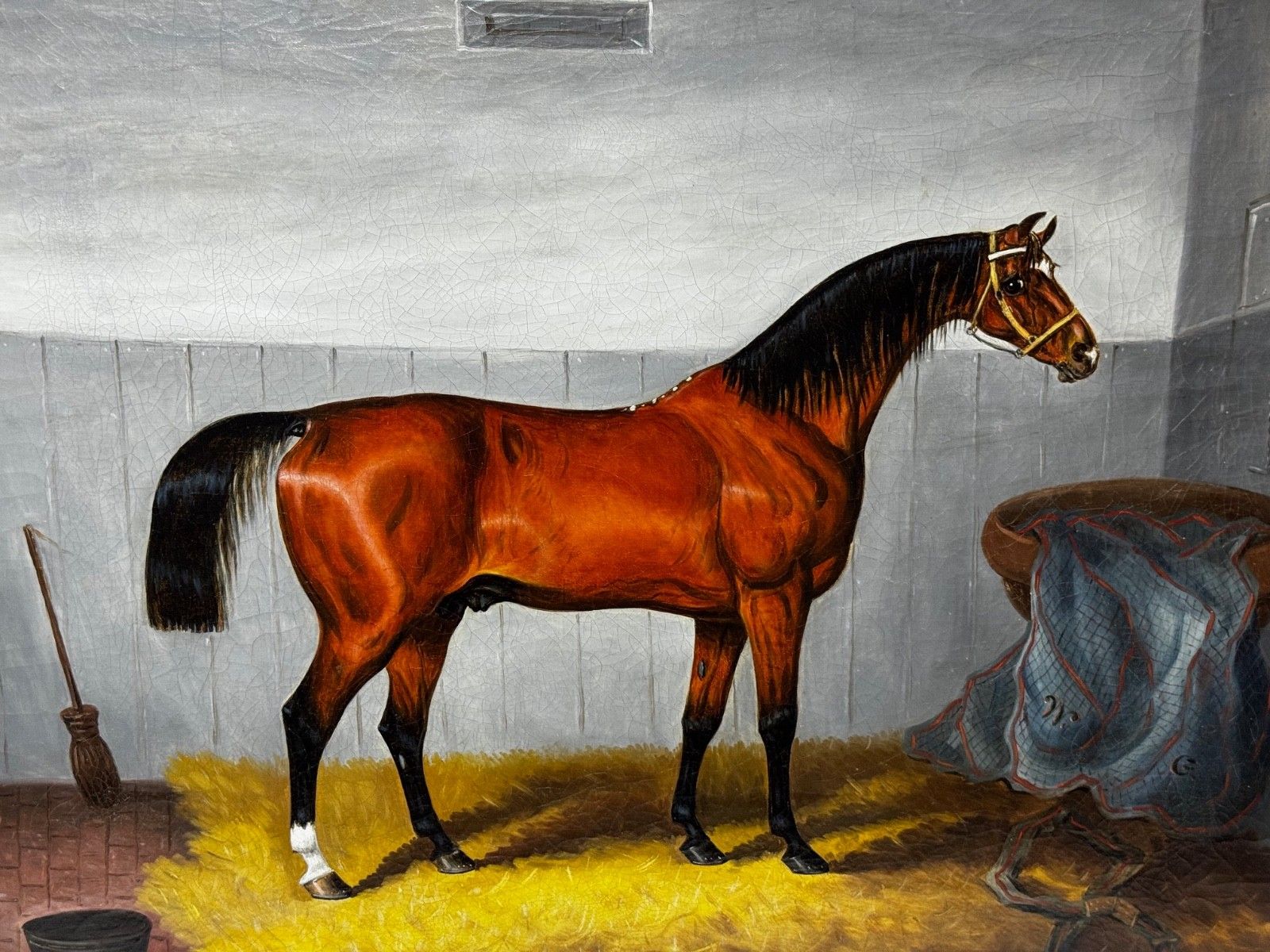 19th Century Equine Oil Painting Horse Portrait William The Conqueror By Samuel Spode C1840 photo furniture