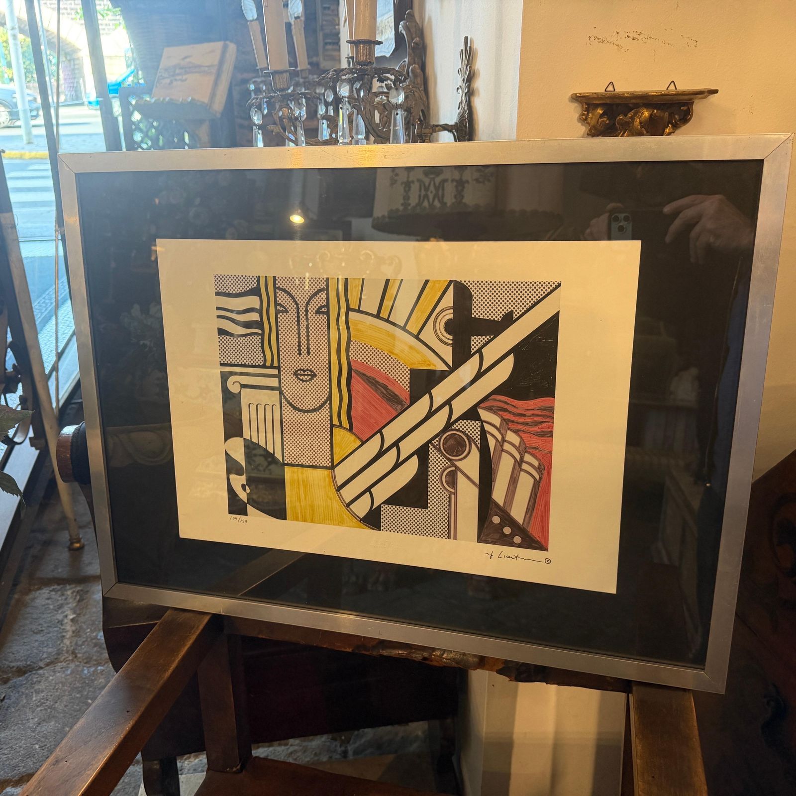 650.0 21st Century Framed Pop Art 100/150 Lithograph Modern Art By Roy Lichtenstein photo