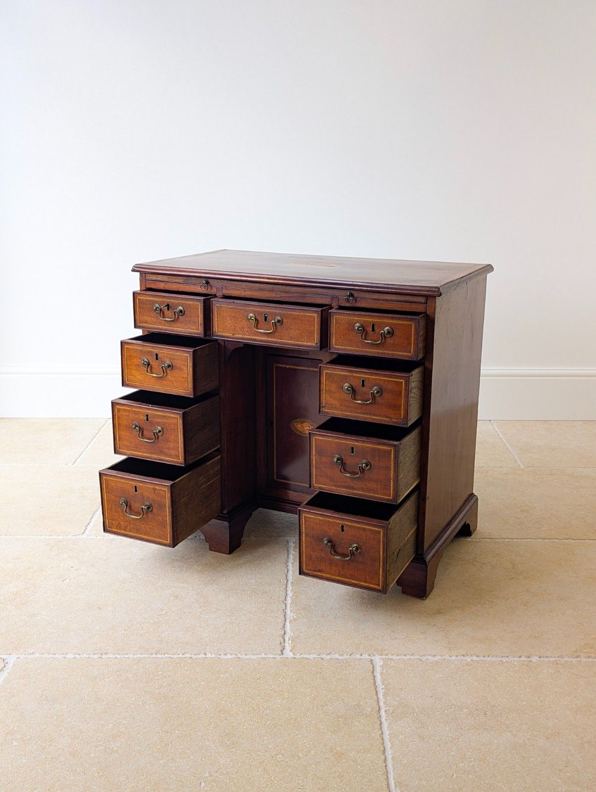 Antique Georgian Sheraton Mahogany Kneehole Desk C.1790 photo buy