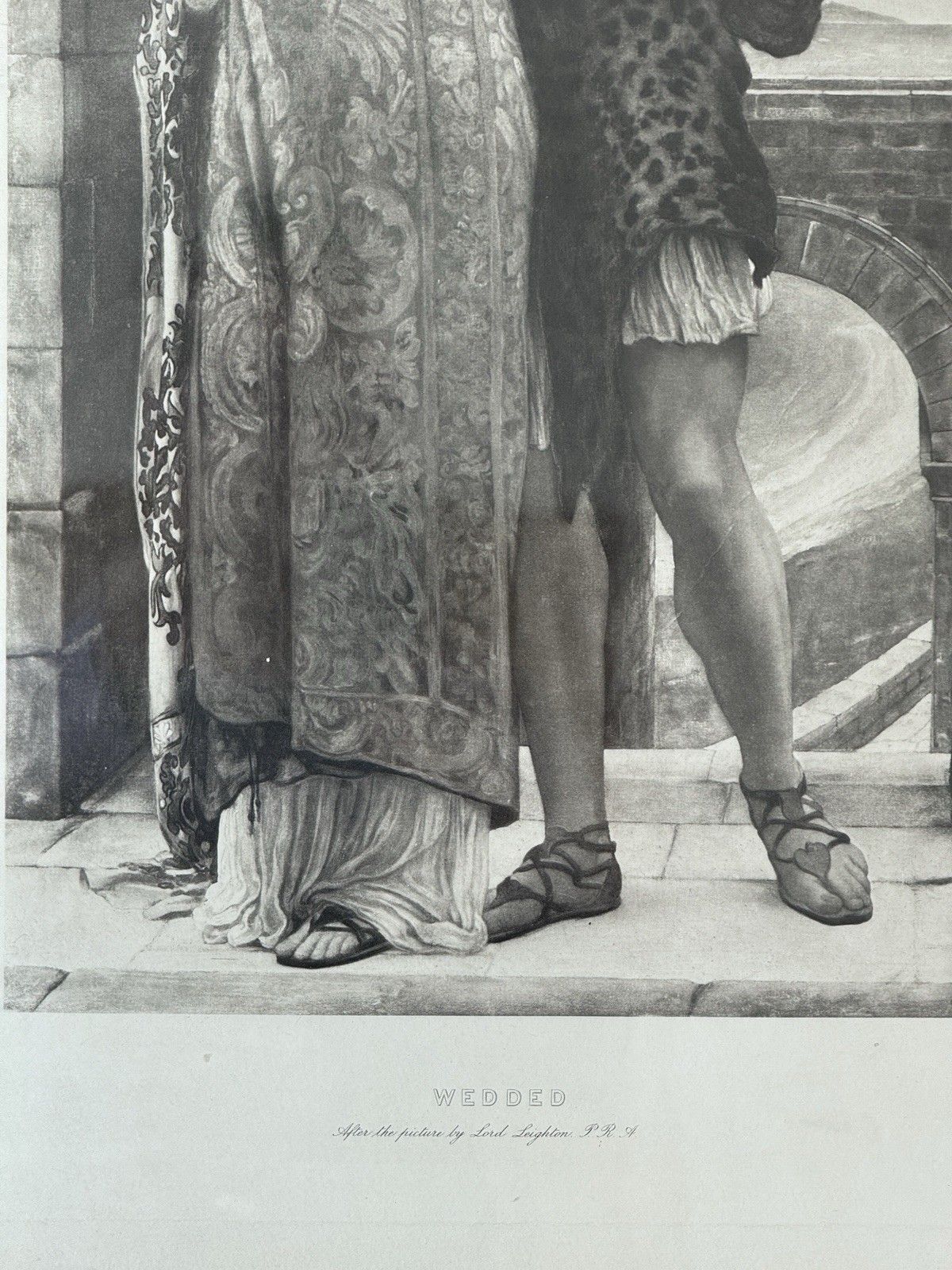 Antique Framed Photogravure "Wedded", After Painting By Lord Leighton 1920 photo 150.0