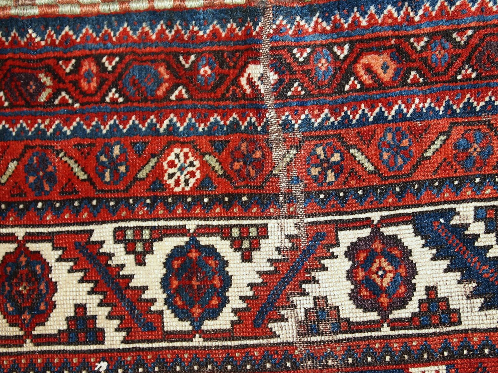 780.0 Handmade Antique Distressed Tribal Wool Rug — 4'9" × 11'2" — 1900s photo