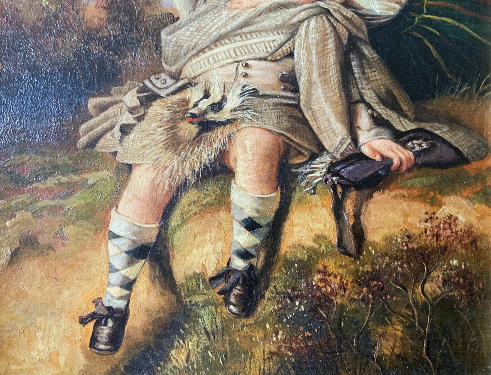 photo furniture Oil Painting Of Royal Prince Alfred & Princess Helena Hunting In Scottish Dress