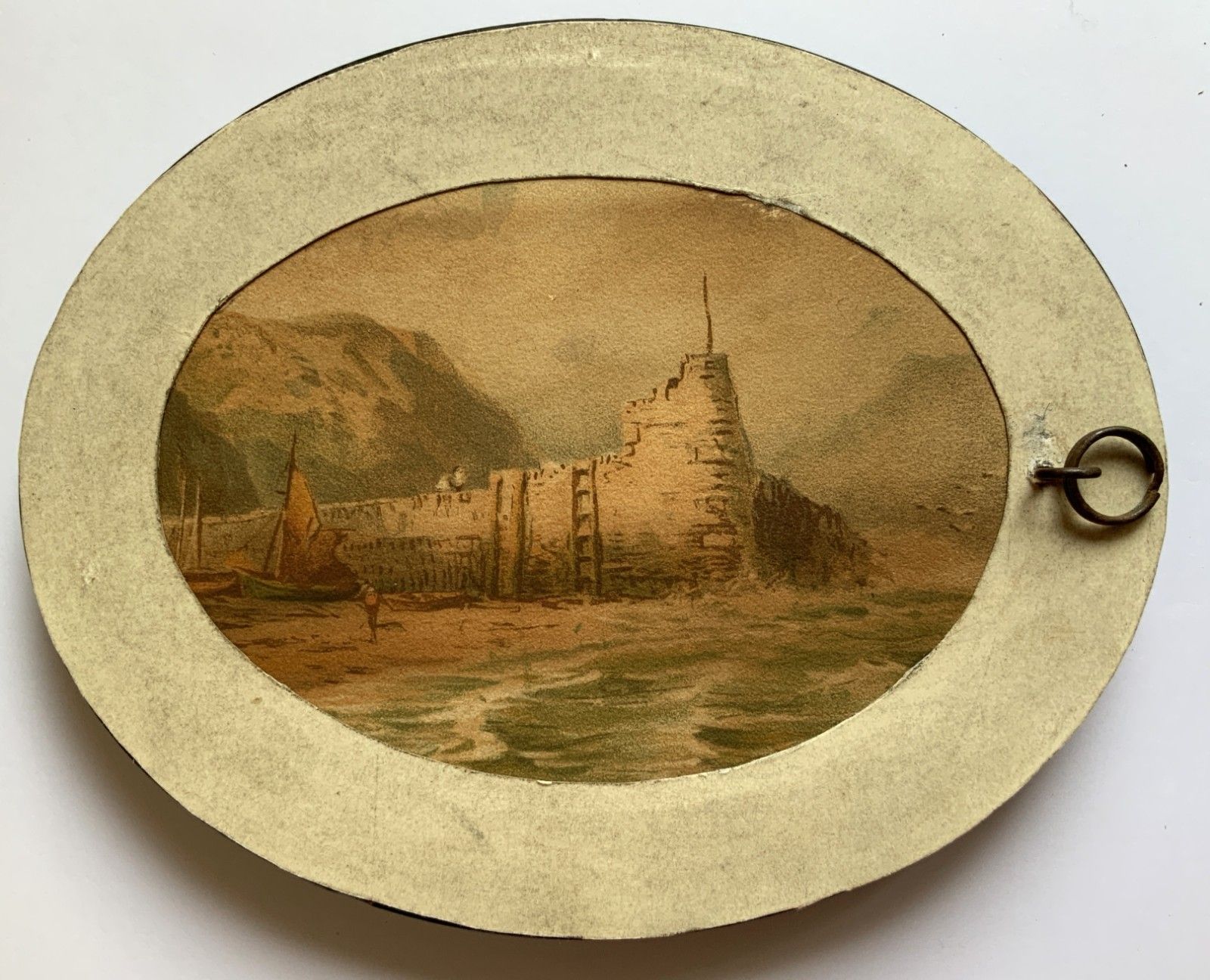 Miniature Victorian Portrait Painting Oval Watercolour & Pastel X2 Paintings! photo buy