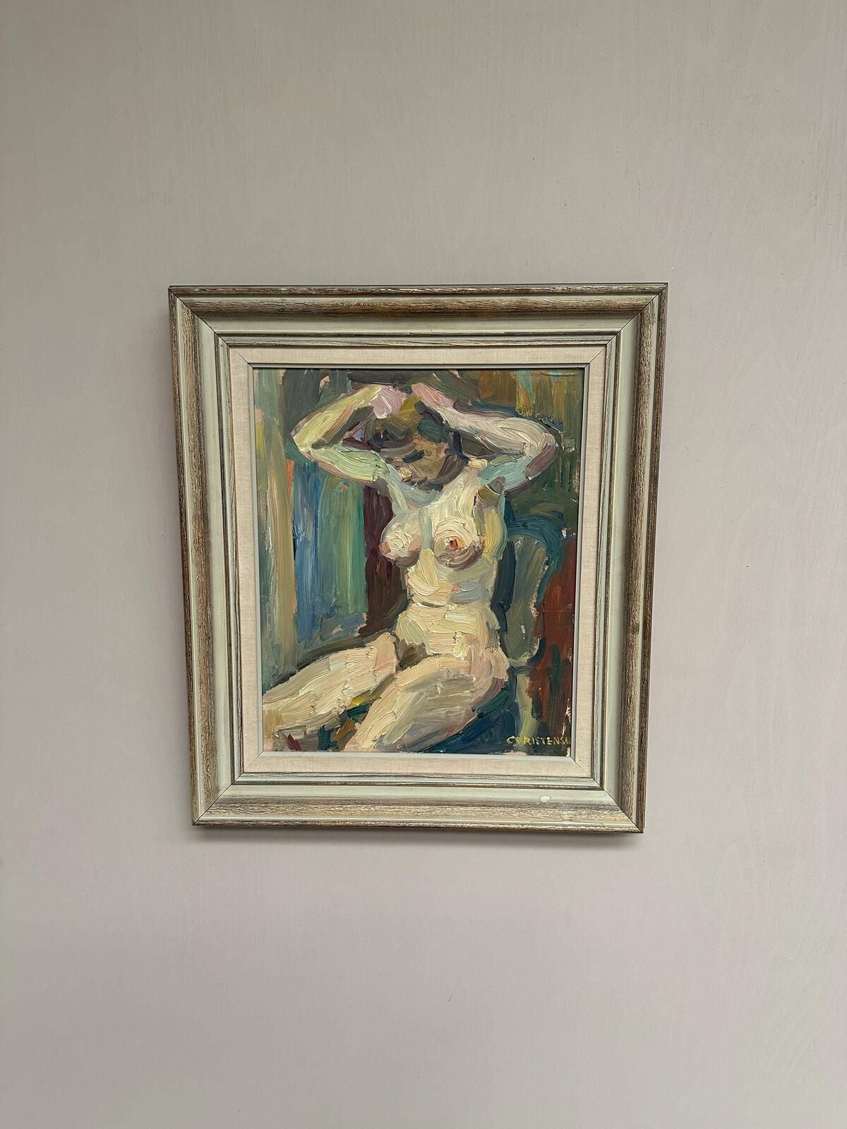 photo vinterior “Nude” By Gunnar Christenson (1895–1979). Painting.