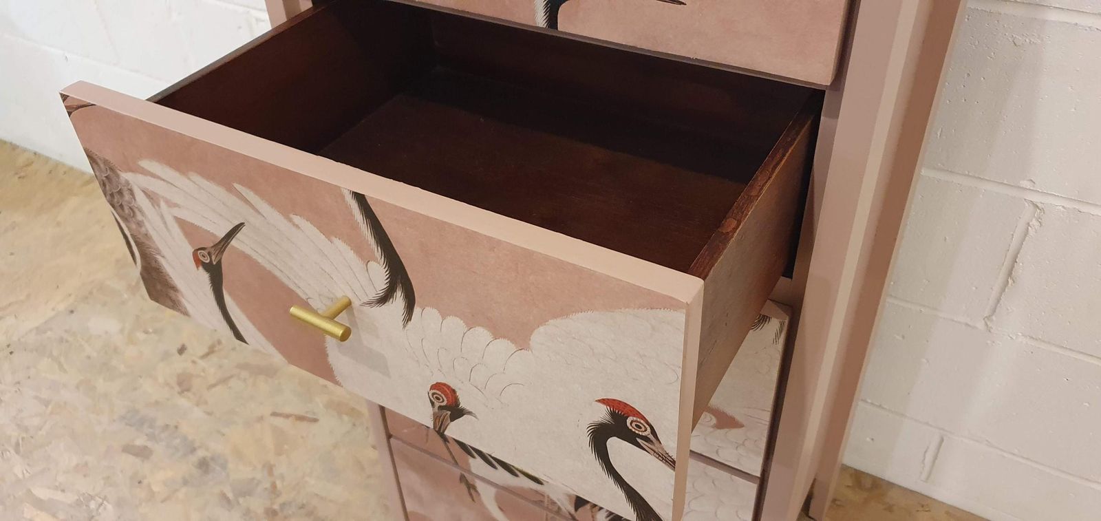 Pair Of 5 Drawer Wooden Tallboys photo buy