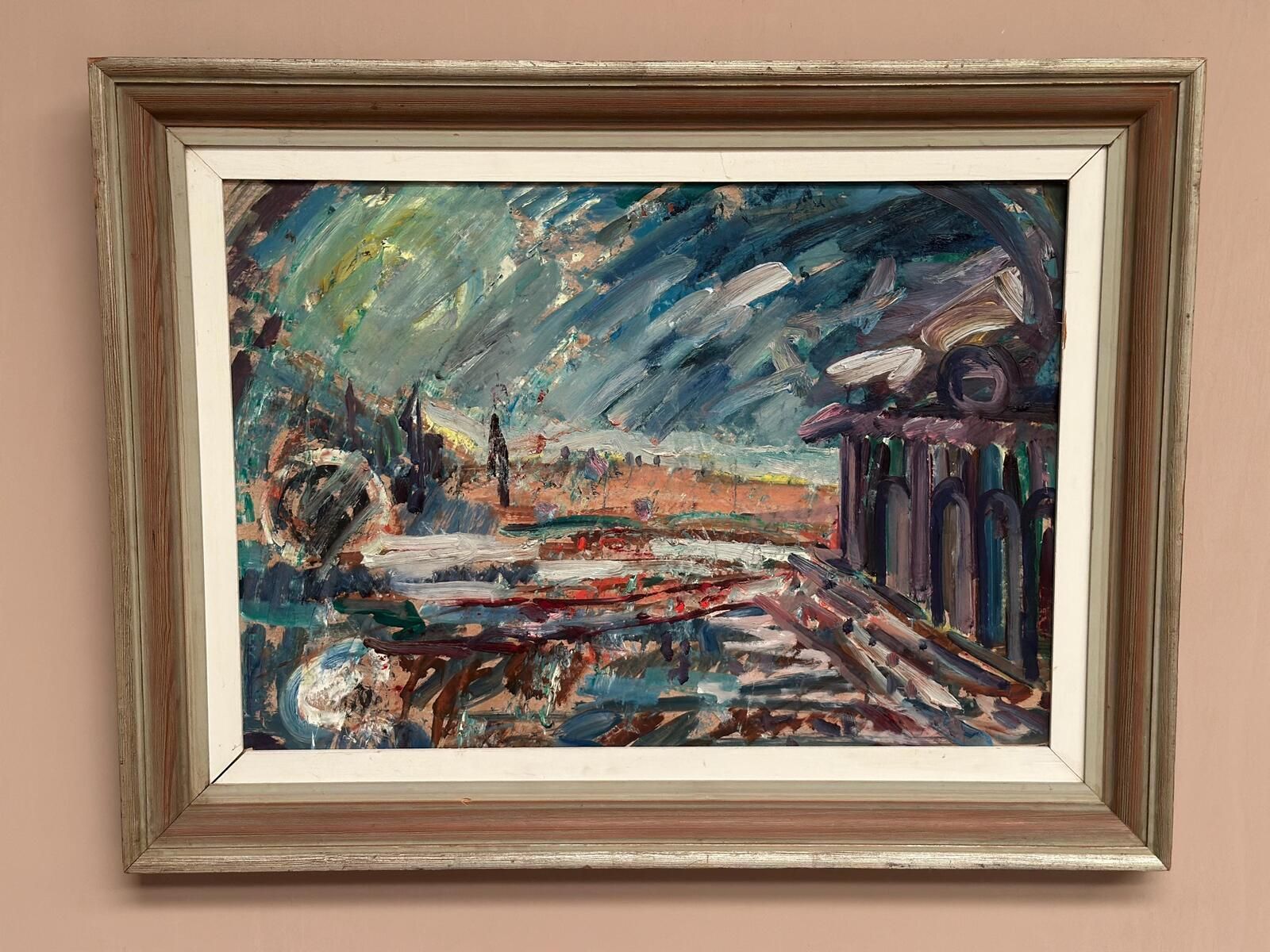 “The Harbor Arches” Oil On Canvas Painting. photo vinterior