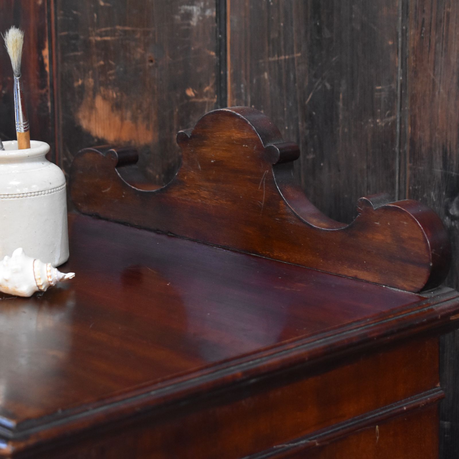 Antique Mahogany Ornate Trellis Carved Nightstand Pot Cupboard Bedside Cabinet photo 195.0