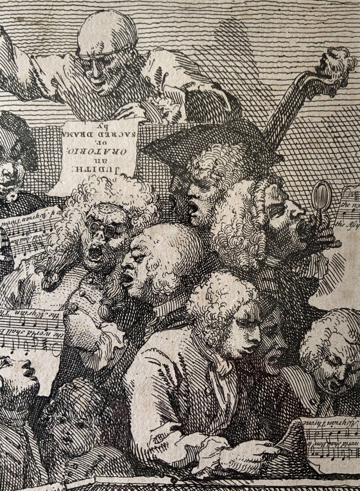 After William Hogarth (1697 1764) Antique Etching 'A Chorus Of Singers' Framed photo 199.0