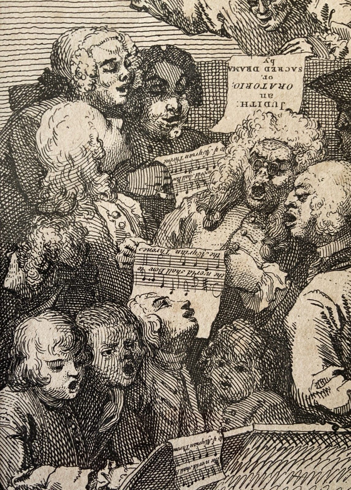 After William Hogarth (1697 1764) Antique Etching 'A Chorus Of Singers' Framed photo buy