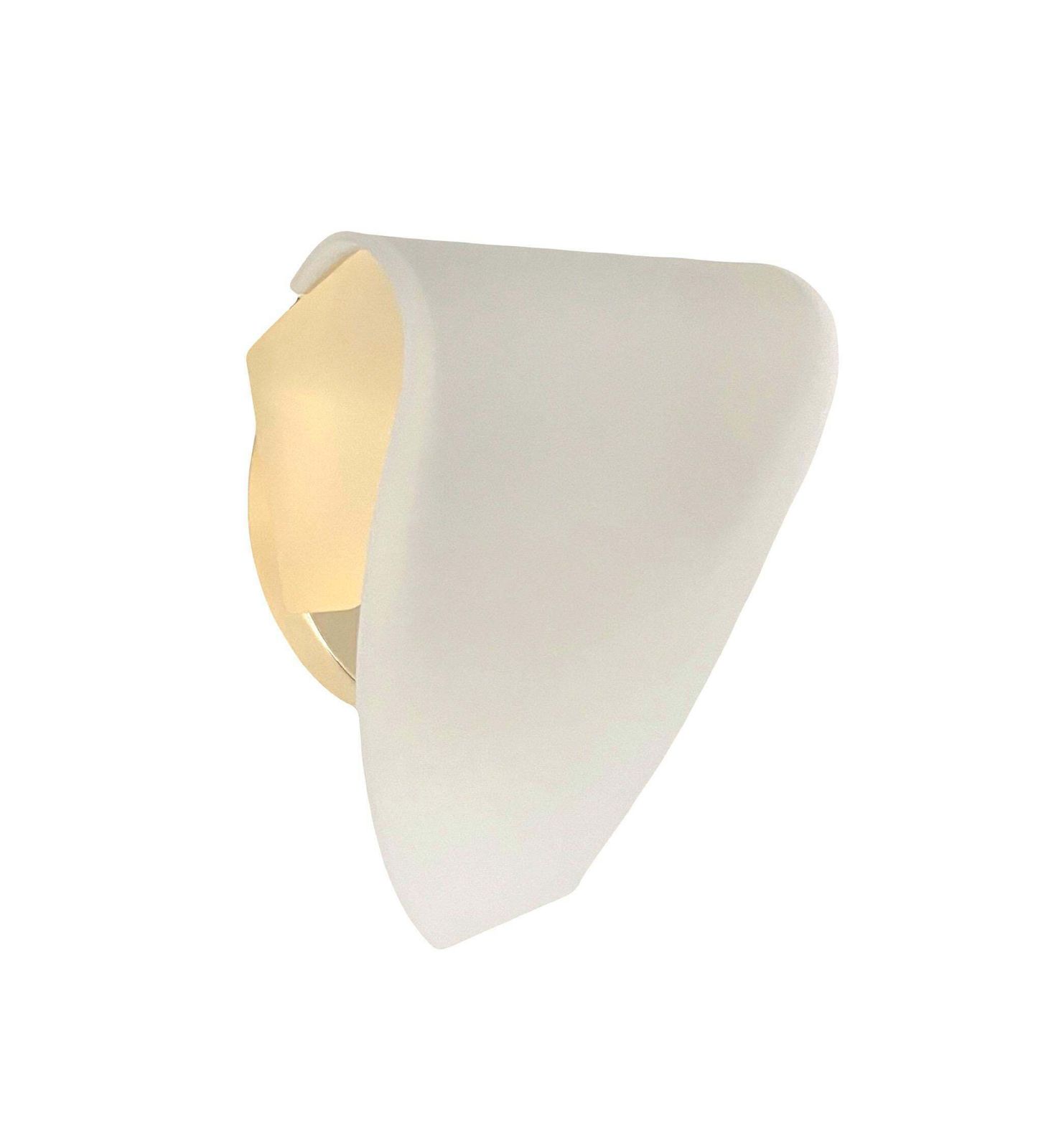 Postmodern White Glass Gold Pair Of Wall Sconces By Blauet, Barcelona, 1990s photo vintage