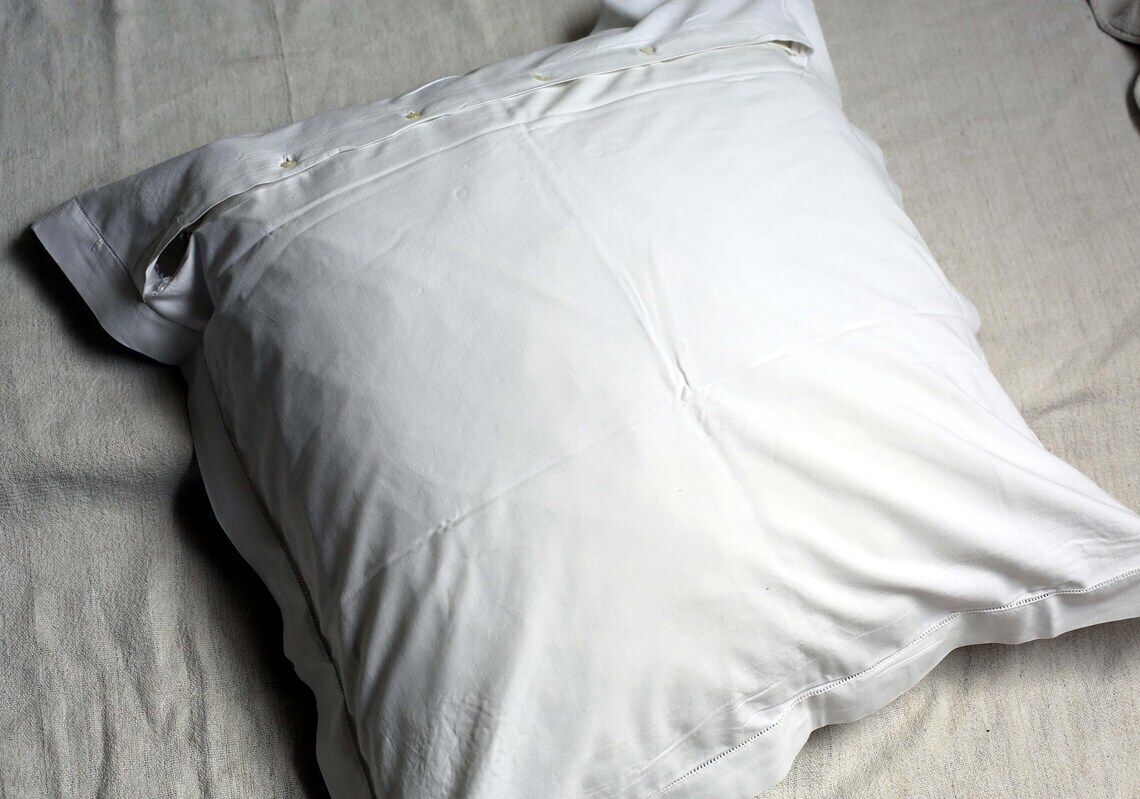 photo vinterior Large French Antique Pillowcase Square White Cotton Embroidered Cushion Cover