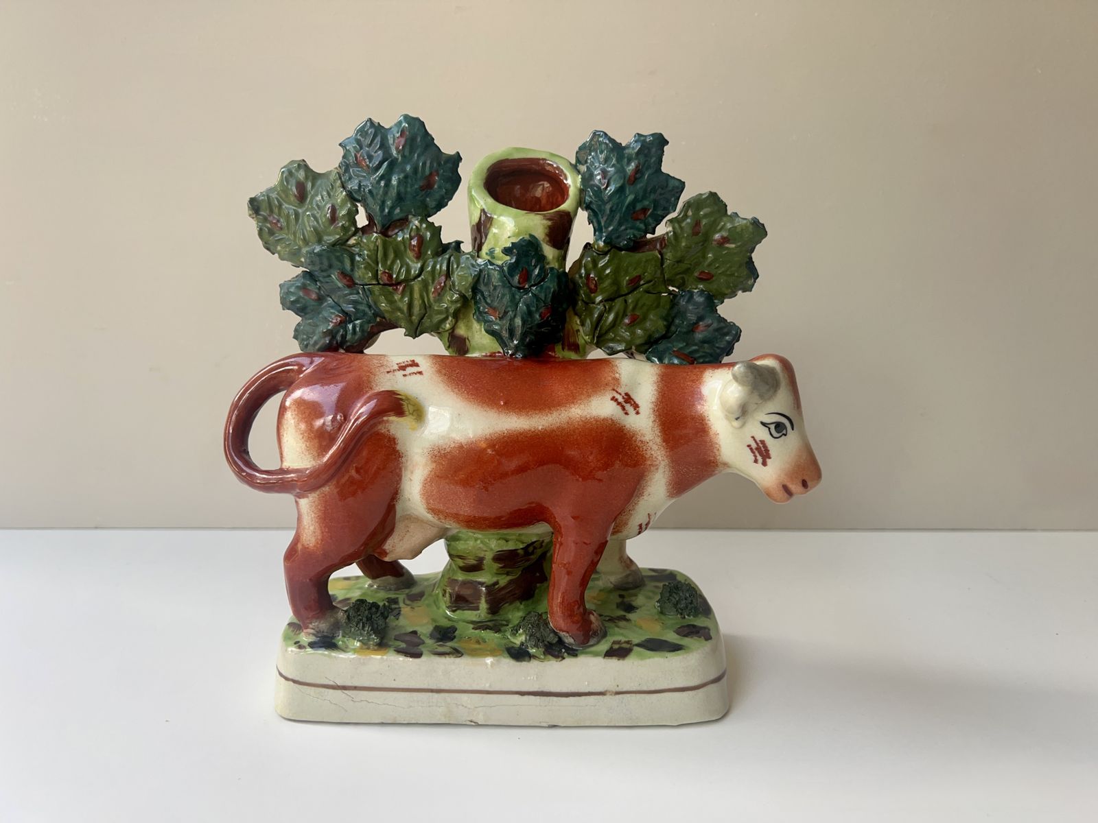 photo furniture Victorian Staffordshire Cow Spill Vase Pair C.1850–1880