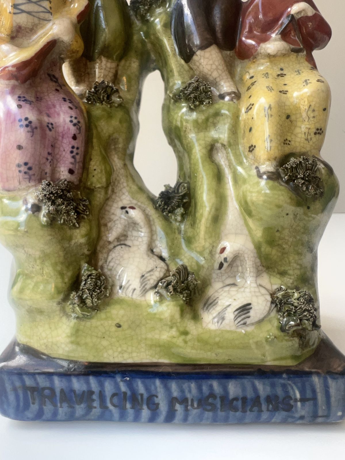 Antique Staffordshire Travelling Musicians With Bocage photo for sale