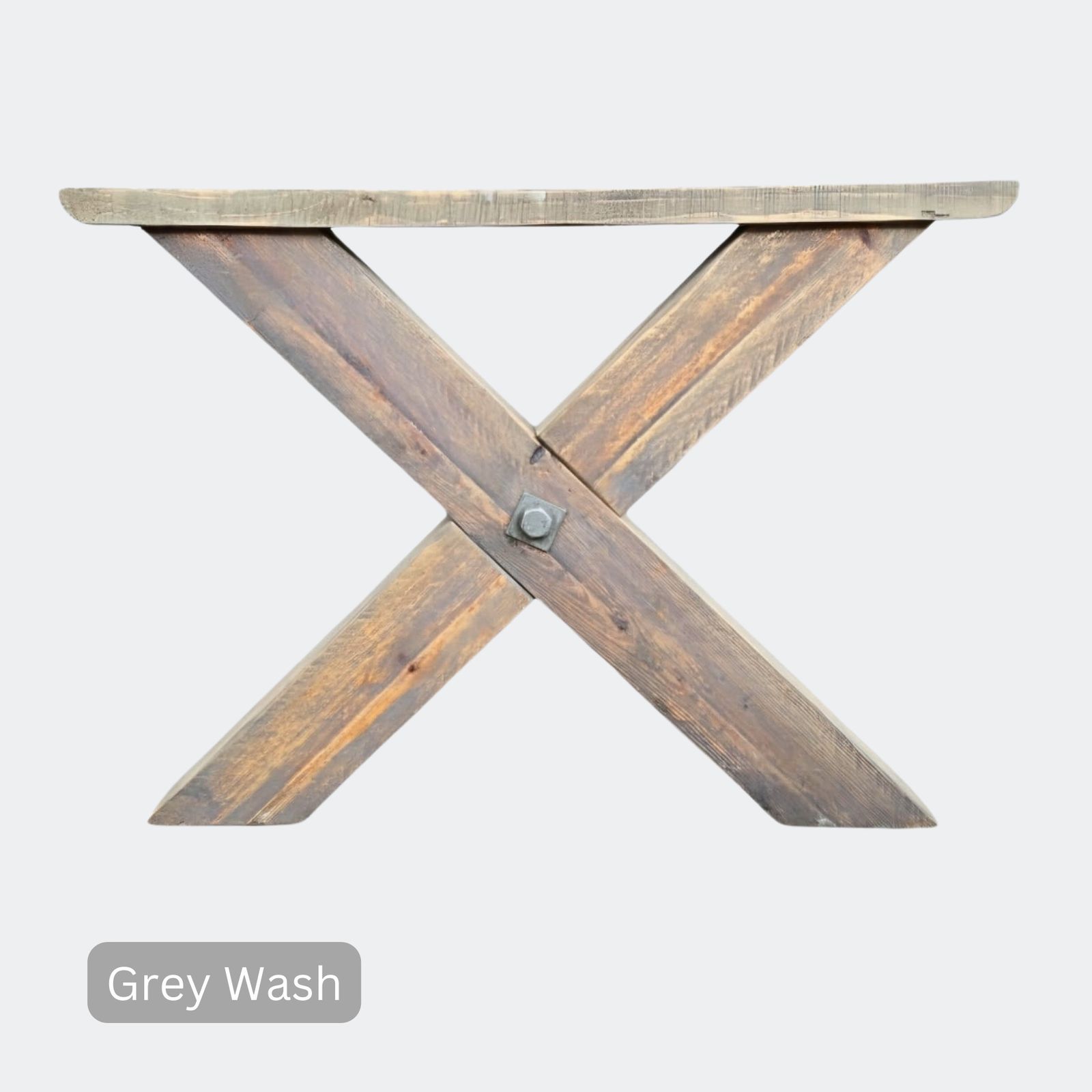 photo furniture Reclaimed Rustic Wood X Frame Base Table