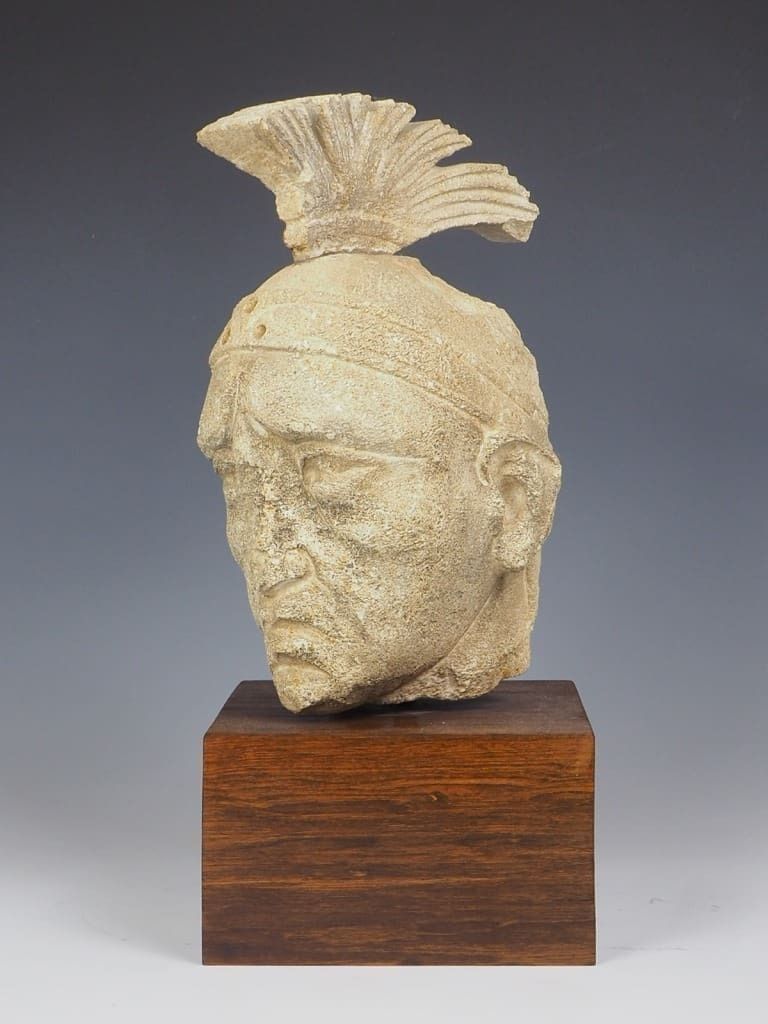 Antique Venetian Stone Head Of A Roman Gladiator photo vinterior