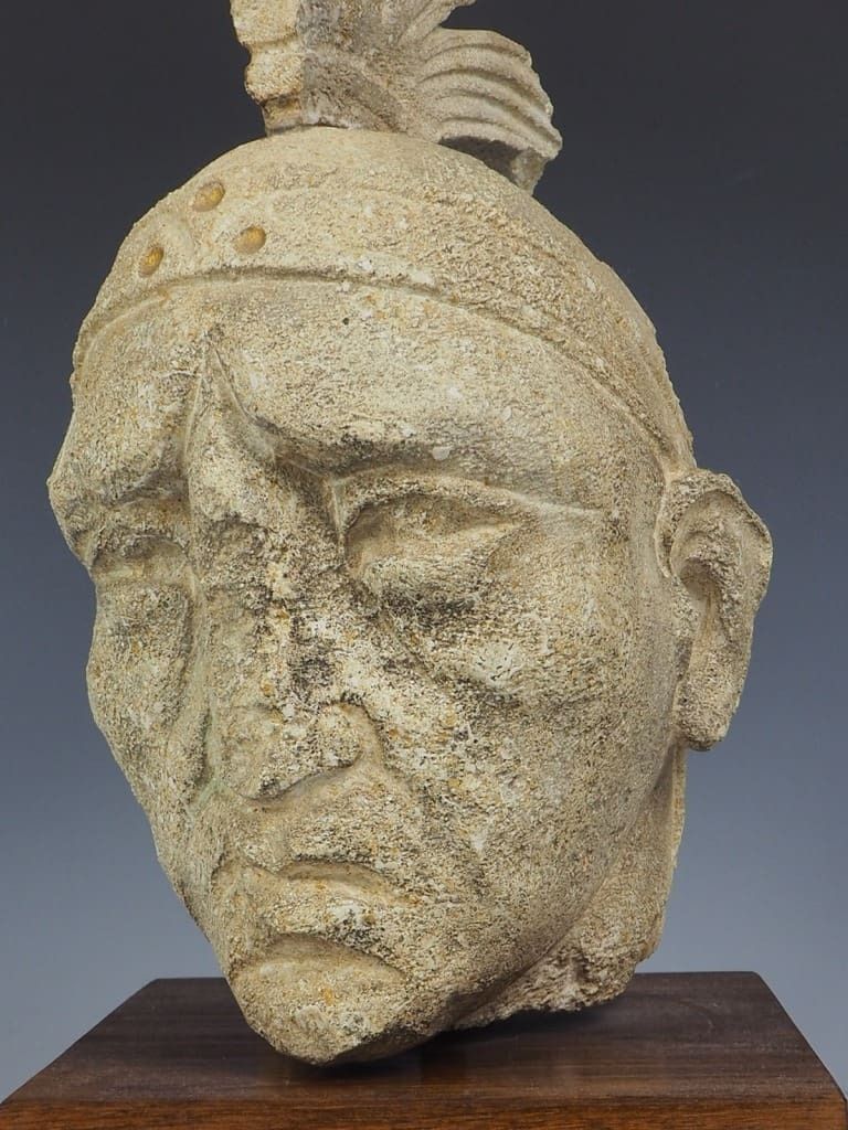 1850.0 Antique Venetian Stone Head Of A Roman Gladiator photo
