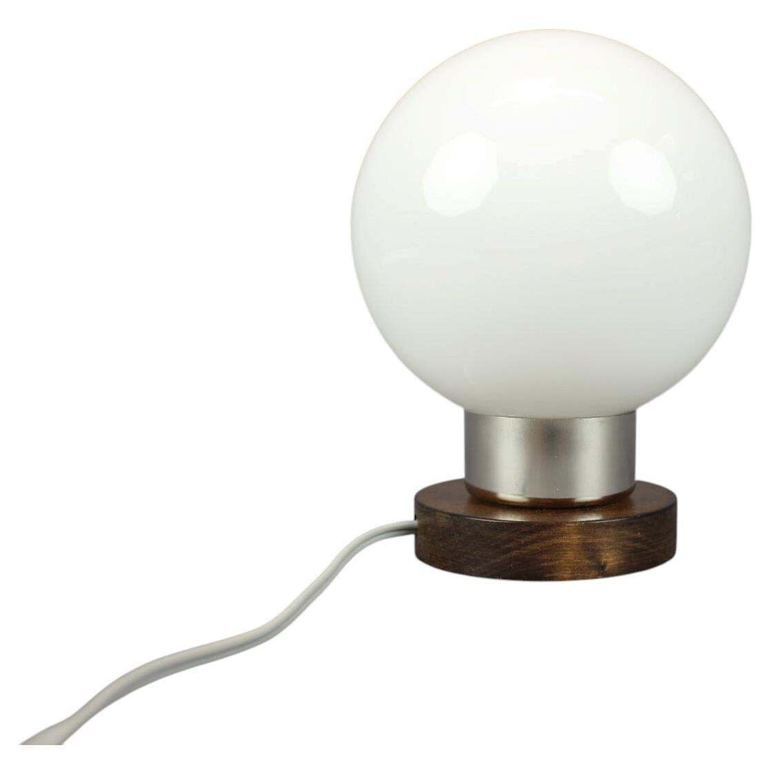 Mid Century Czech Opaline Glass Globe Table Lamp By Pokrok žilina, 1960s