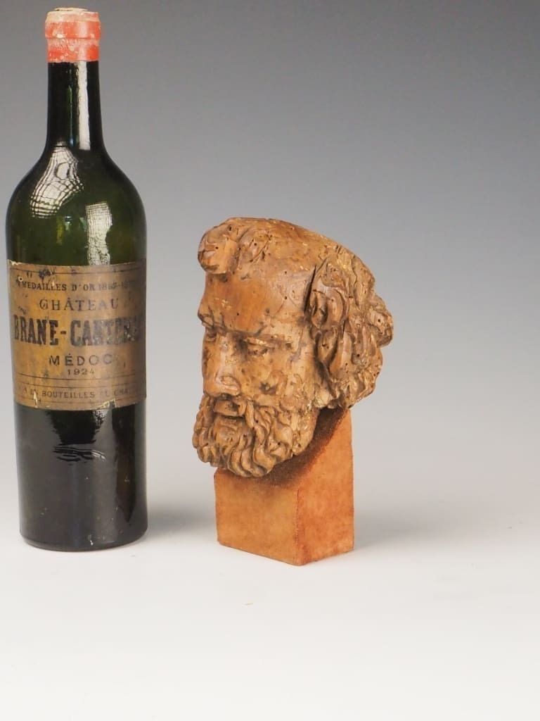16th Century Carved Wooden Head Of A Philosopher / Religious Figure photo for sale