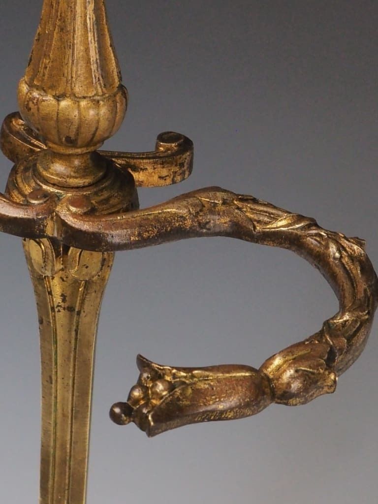 Antique Brass Fireside Tool Stand | Ornate Victorian Hearth Accessory photo vintage