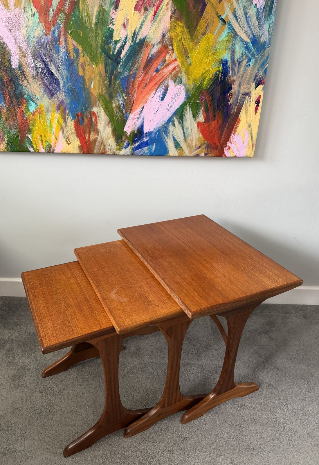 Mid Century Modern G Plan Teak Nest Of 3 Tables