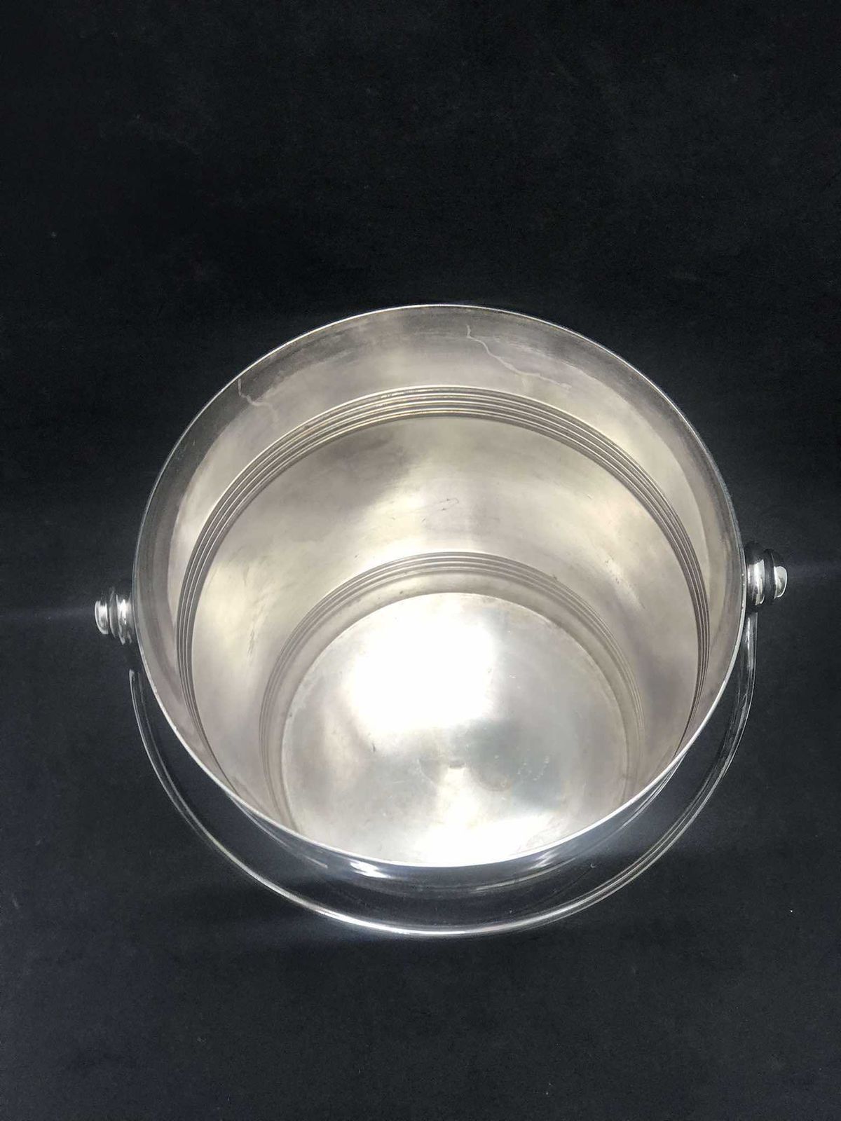 Vintage Christofle Biarritz Ice Bucket: Silver Plated Art Deco Barware photo vinterior