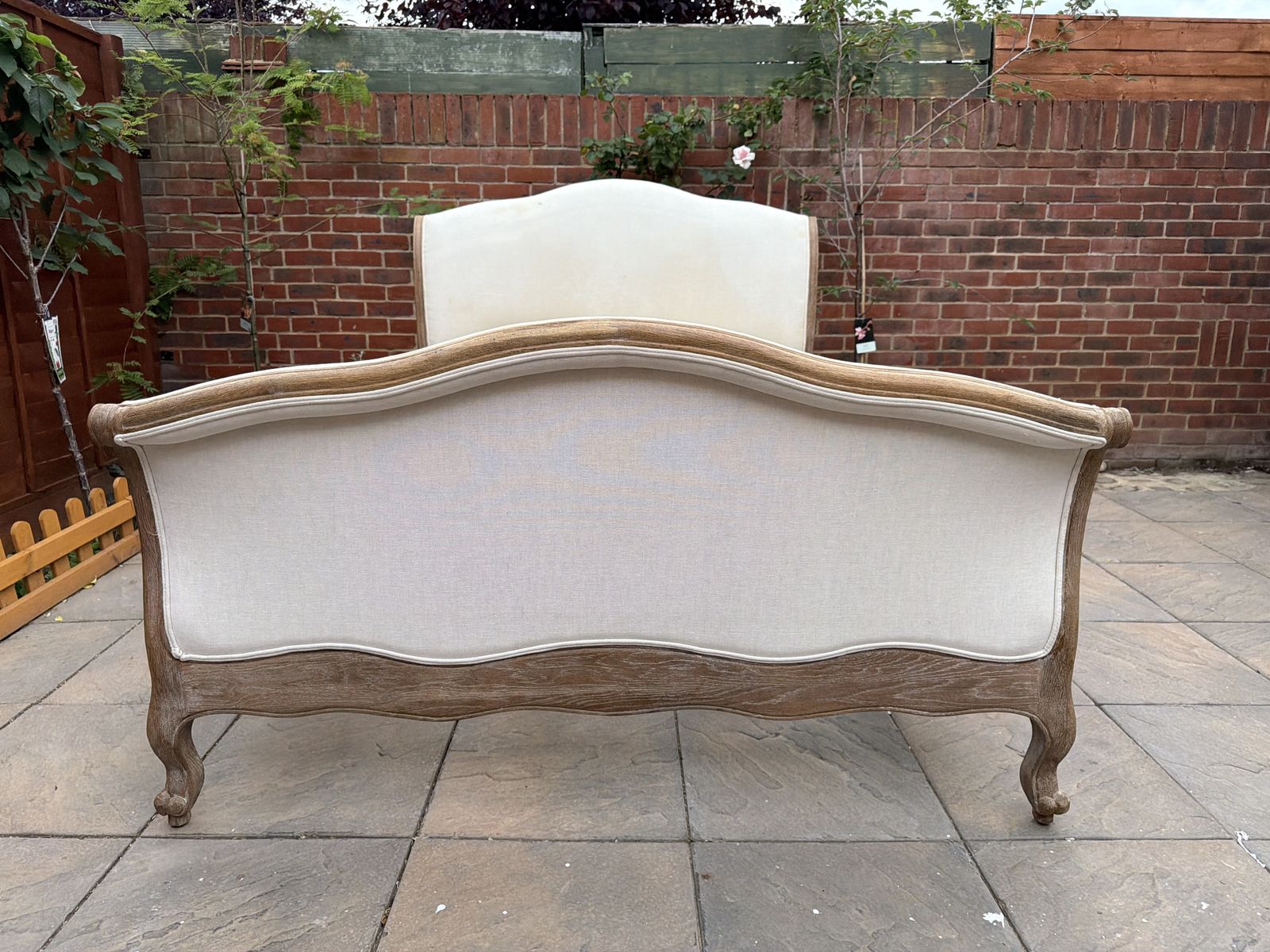 photo for sale Stunning Loaf Antoinette French Sleigh Upholstered Solid Oak Double Size Bed Frame   Rrp £1,395