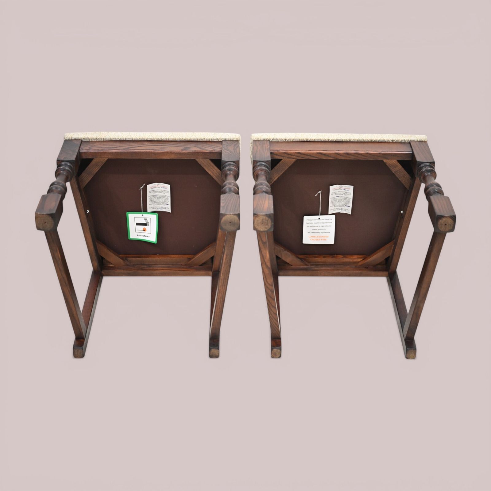 photo for sale 2 Old Charm Dining Chairs Solid Oak Tudor Brown Finish Exc Free Uk Delivery