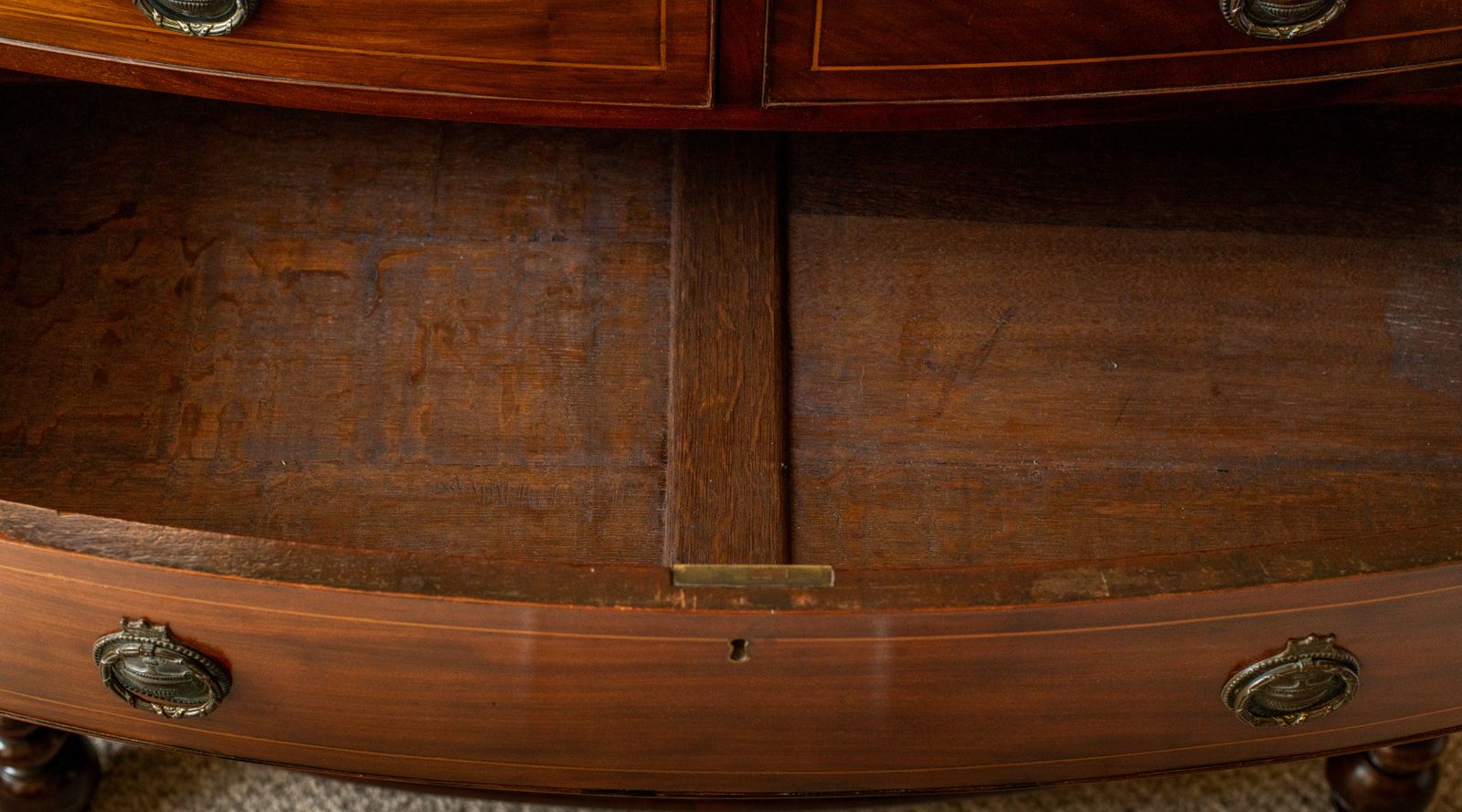 photo buy Mahogany Bow Front Chest Of Drawers By Jas Shoolbred & Co