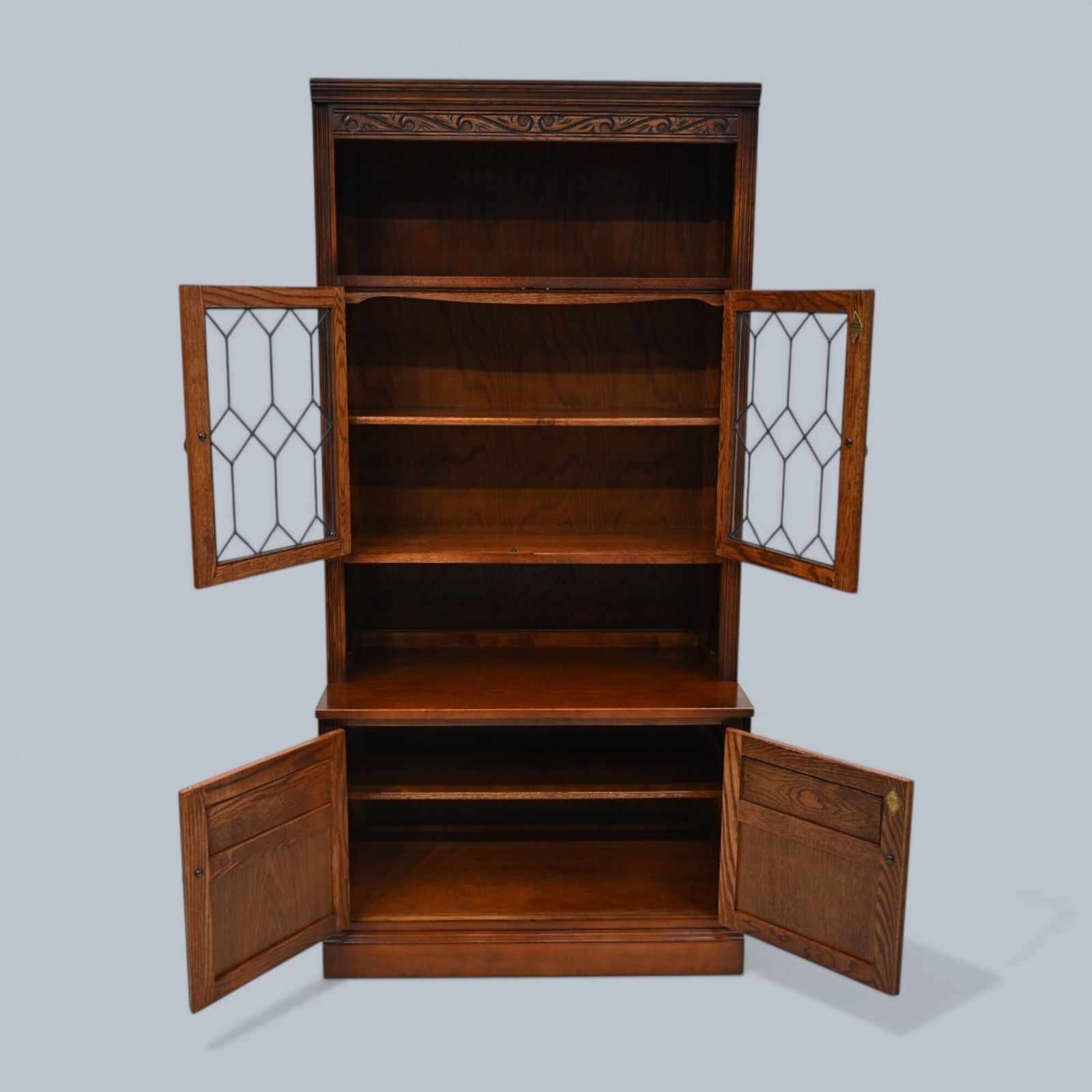 Furniture Old Charm Wall Unit Bookcase Display Oak Tudor Brown Free Delivery* photo