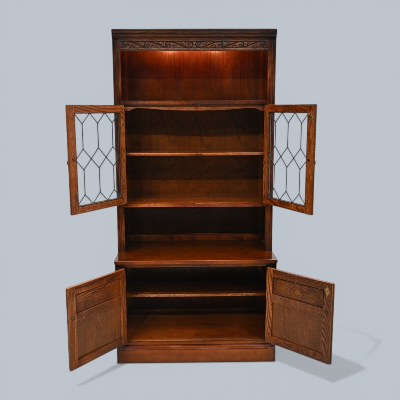467.0 Old Charm Wall Unit Bookcase Display Oak Tudor Brown Free Delivery* photo