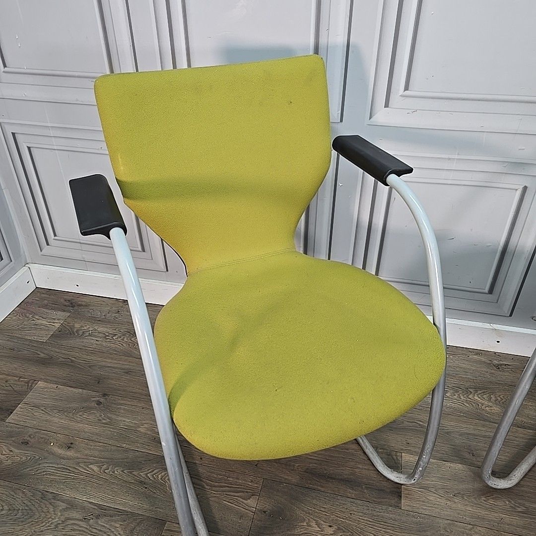 Pair 2 Cantilever Chairs Orangebox X10 Guest Visitor Office Desk Waiting Room photo for sale