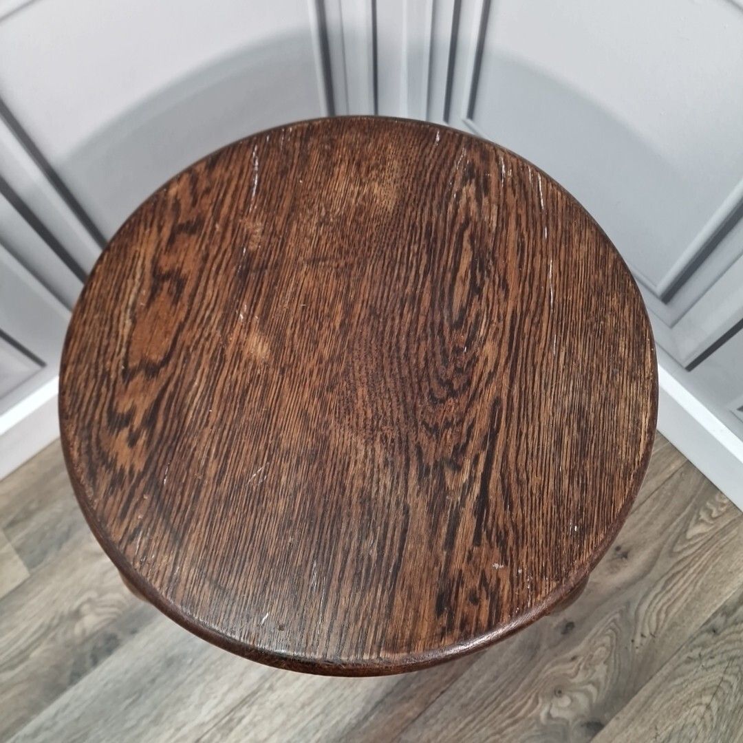 Antique Plant Stand Table Solid Wood Carved Round Animal Foot Wooden Torchere photo Home Decor