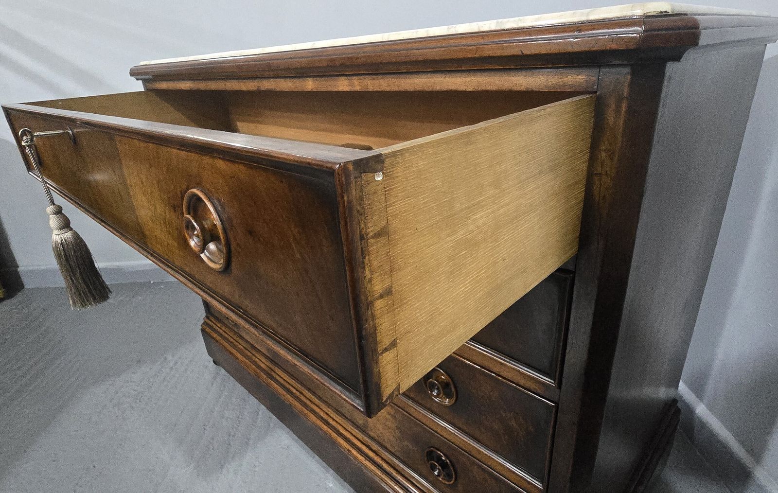 Superb French Walnut Commode Chest Of Drawers photo vintage
