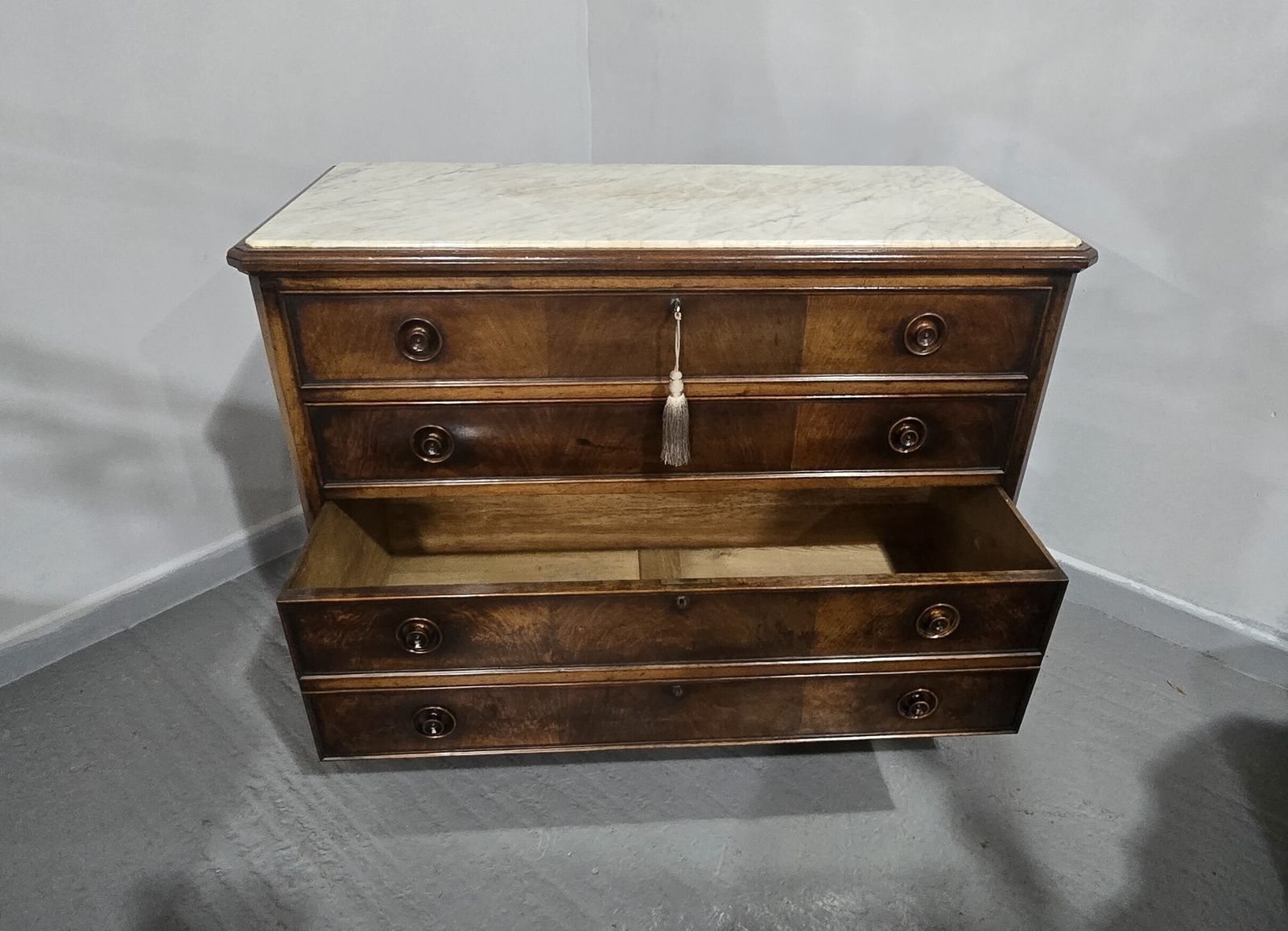 photo for sale Superb French Walnut Commode Chest Of Drawers