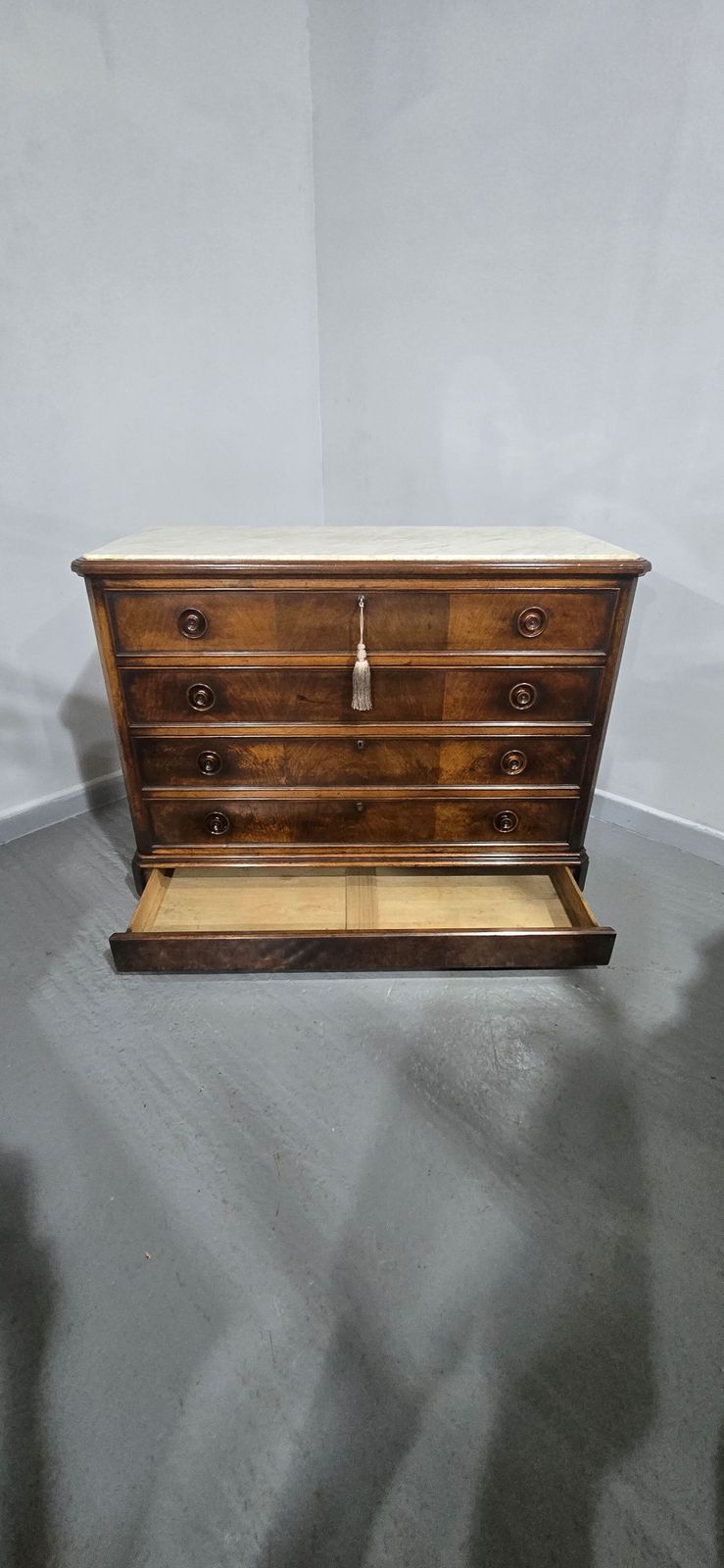 Furniture Superb French Walnut Commode Chest Of Drawers photo