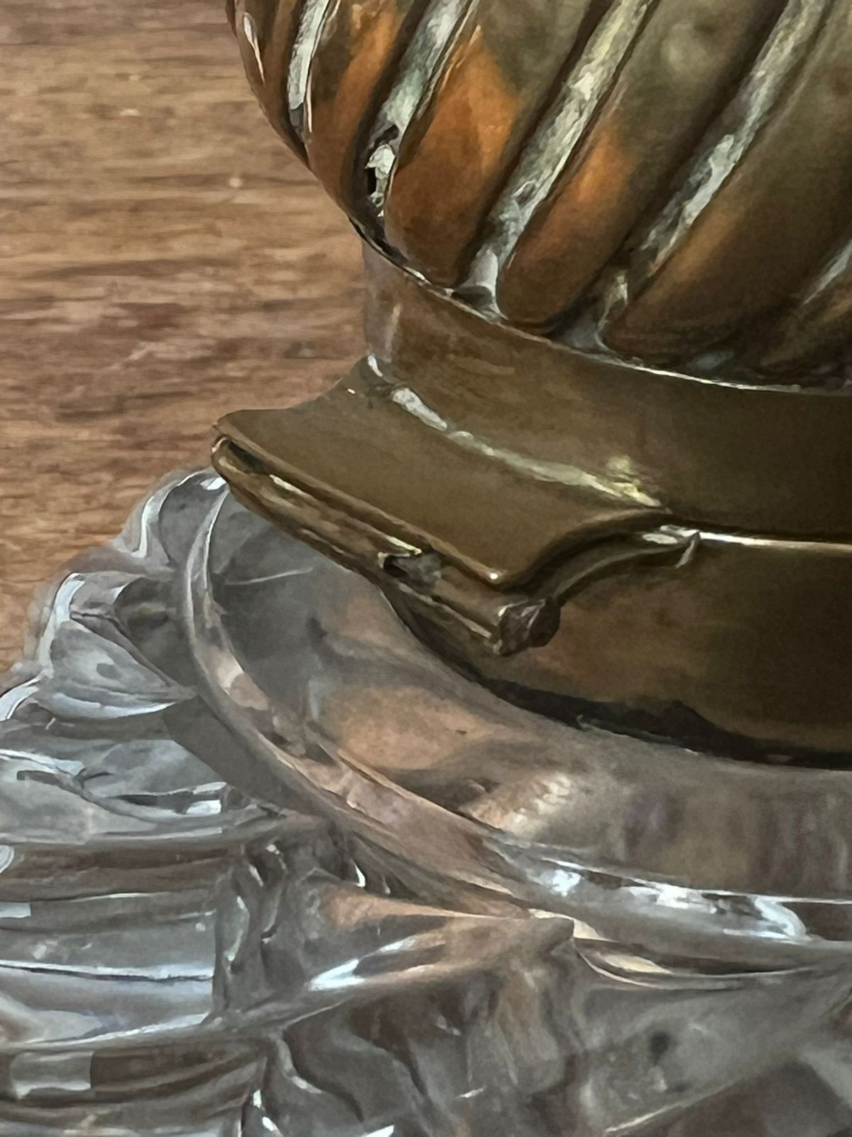 Antique French Baccarat Crystal And Brass Inkwell photo Home Decor