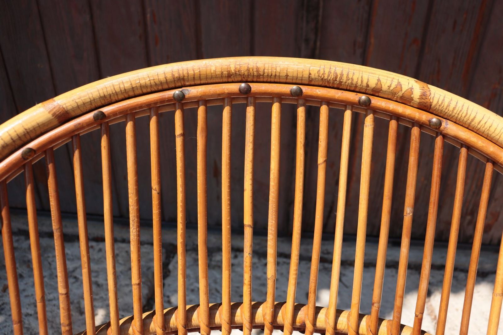 Set Of Rattan Armchairs By Audoux Minet, 1950 photo buy