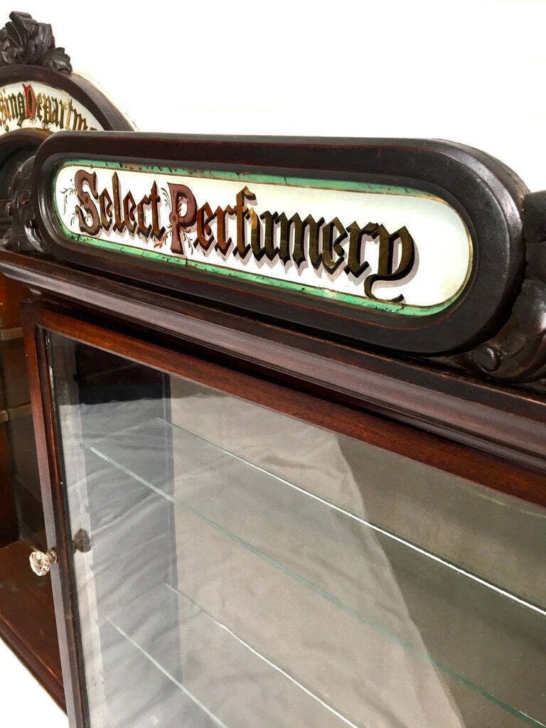Furniture Antique Wooden & Glazed Large Apothecary Chemists Shop Dispensing Cabinet C.1910 photo