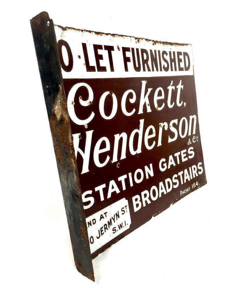 Antique Advertising   Early 20th Century Enamel Sign For A London Estate Agents photo vinterior