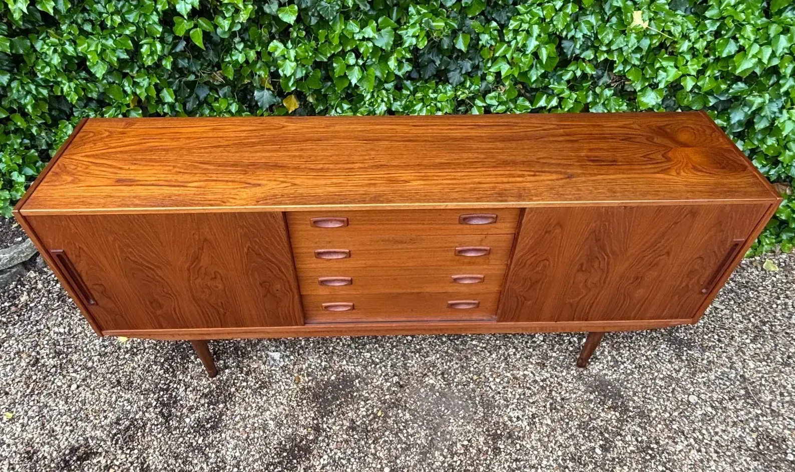 Danish Teak Mid Century Sideboard With Sliding Doors By Clausen And Son photo 1200.0