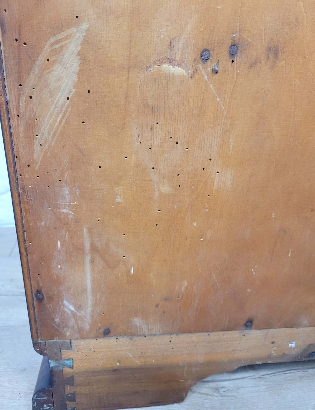 photo vinterior Vintage Walnut Tall Boy Art Deco Mid Century Lock And Key Delivery Available