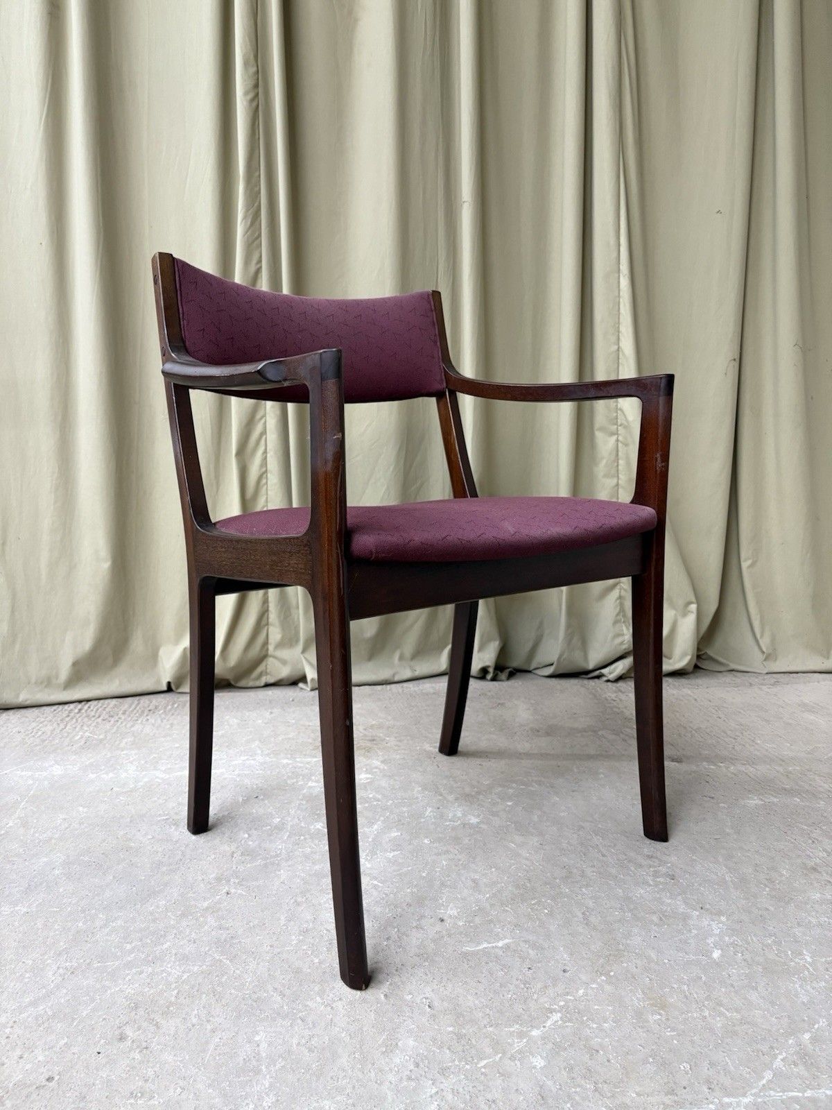 Vtg Mid Century Sculptured Desk Chair Armchair Fireside Carver Danish Retro R972 photo Furniture