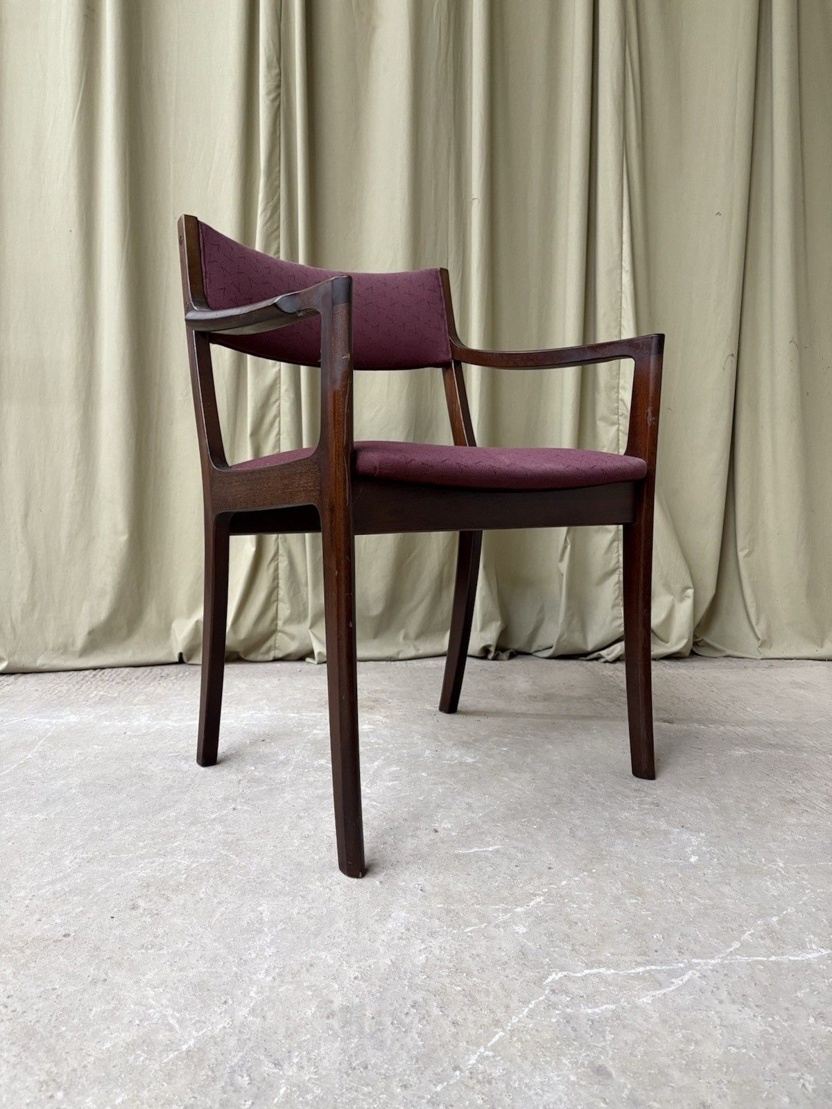 Vtg Mid Century Sculptured Desk Chair Armchair Fireside Carver Danish Retro R972 photo 155.0