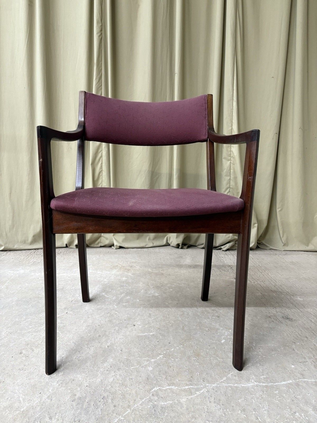Vtg Mid Century Sculptured Desk Chair Armchair Fireside Carver Danish Retro R972 photo buy