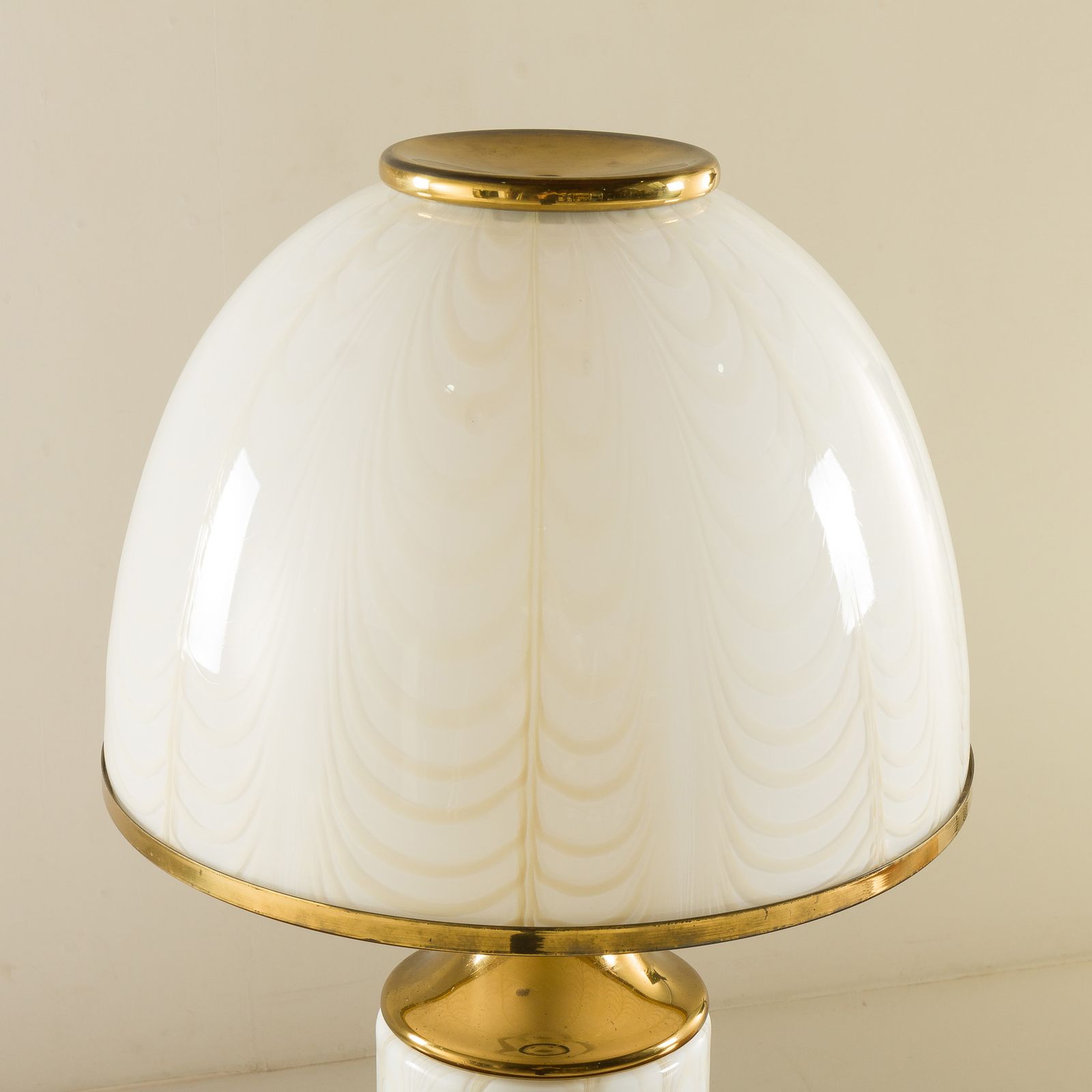 Rare Romeo Rega Murano Glass And Brass Lamp, Italy 1980s photo 2893.0