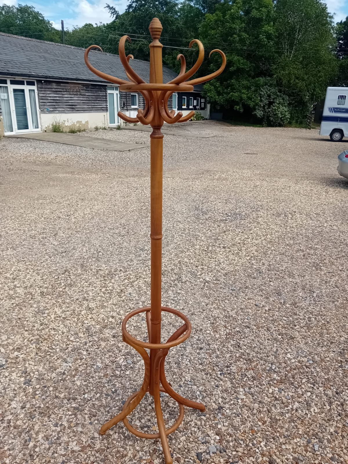 Bentwood Beech Hall Stand / Coat & Umbrella Stand By Thonet Style Maker, C.1950– photo vintage