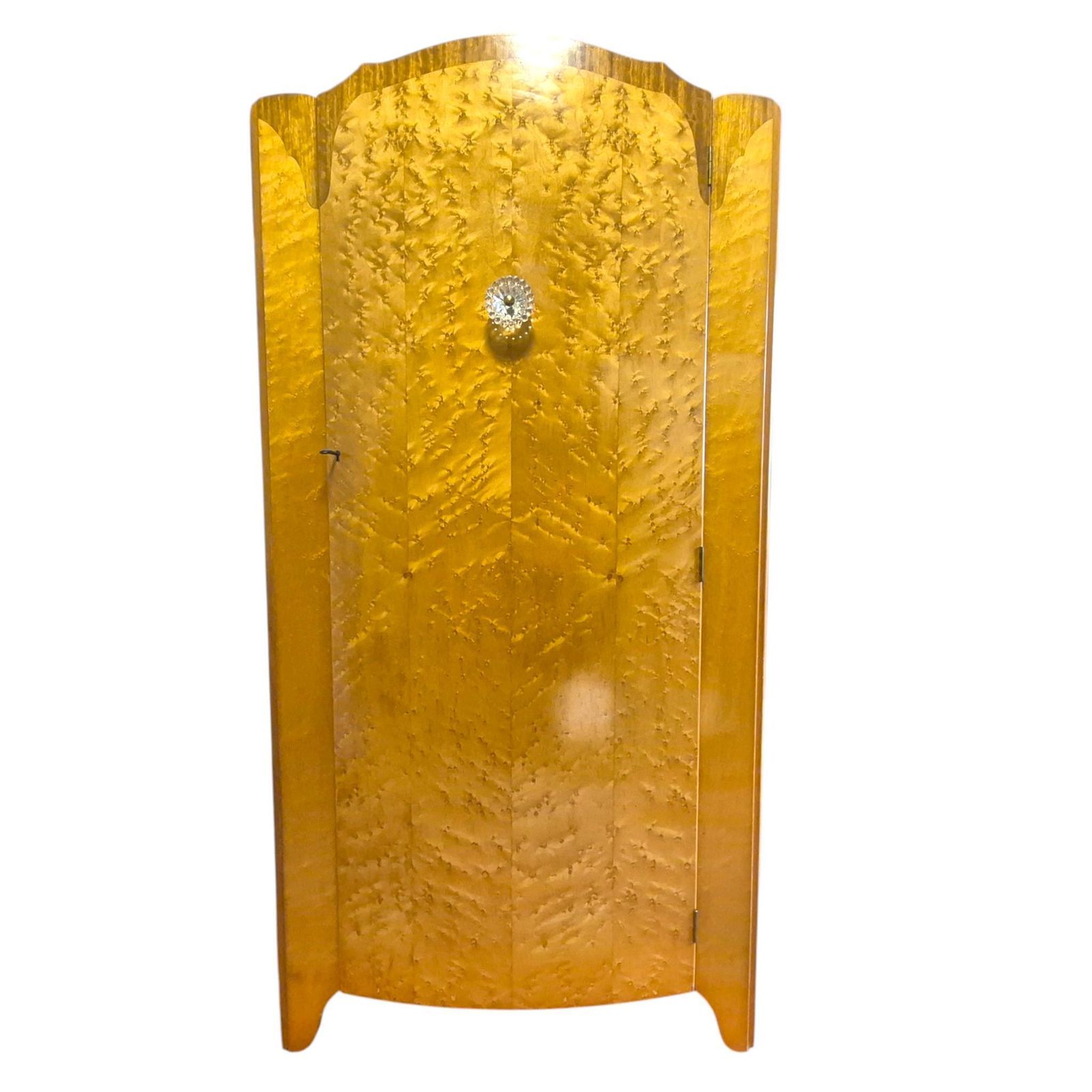 Furniture Rare Harris Lebus Burr Walnut Wardrobe, Art Deco Vintage Bedroom Cupboard, Lockable Single Wardrobe With Glass Handle photo